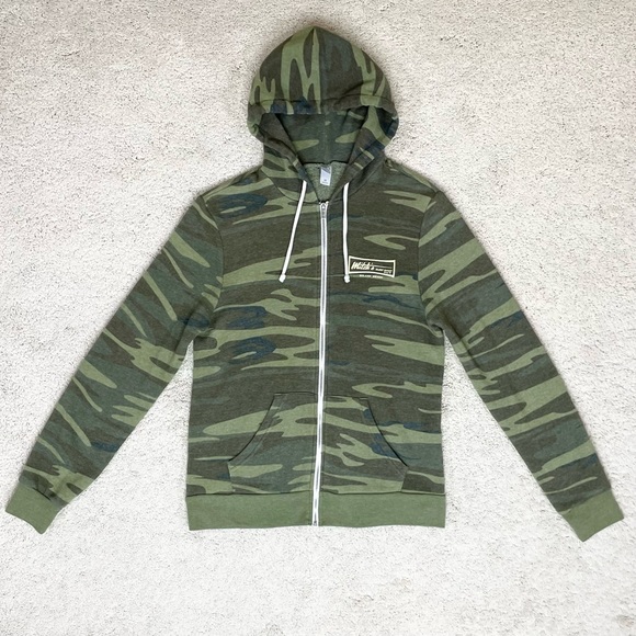 Alternative Earth Camo Mitch’s Surf Shop Solana Beach Zip Up Hooded Sweatshirt - Picture 12 of 17